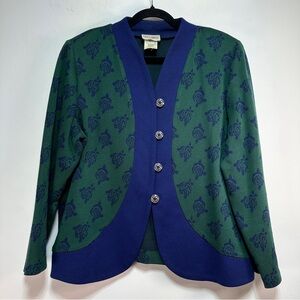 Vintage D’allaird’s | Green & Blue Patterned Jacket Blazer – 80s/90s Retro